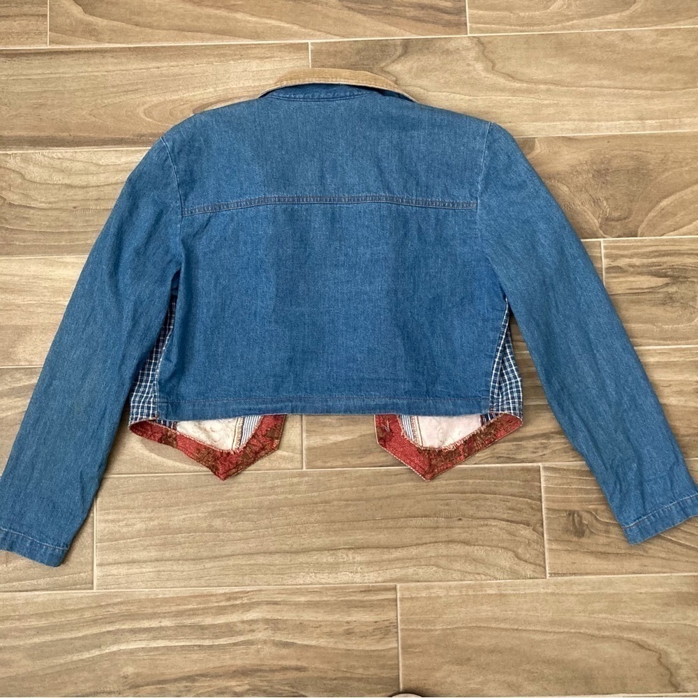 Vintage Tapestry Patchwork Jean Jacket - image 2